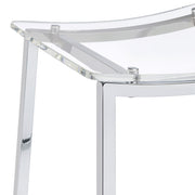 2 Coaster Furniture Jovani Clear Chrome Backless Bar Stools