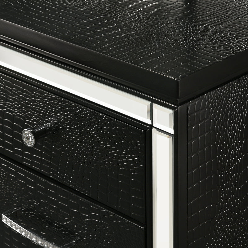 New Classic Furniture Valentino Black Vanity Desk with Mirror