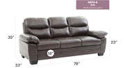 Glory Furniture Marta Gray Faux Leather Sofa