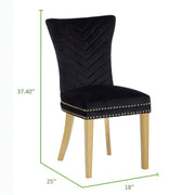 2 Galaxy Home Eva Black Gold Leg Dining Chairs