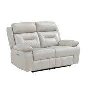 Home Elegance Laconia Brown Power Double Reclining Love Seat