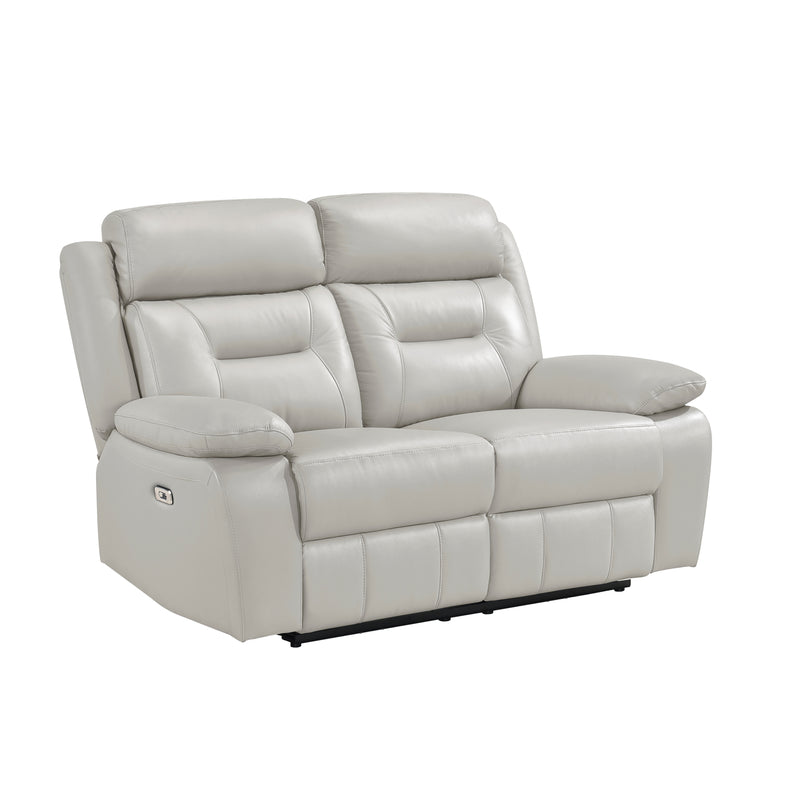 Home Elegance Laconia Brown Power Double Reclining Love Seat