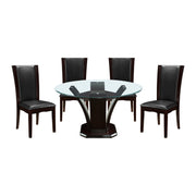Home Elegance Daisy Espresso Dark Brown 48 Inch 5pc Dining Room Set
