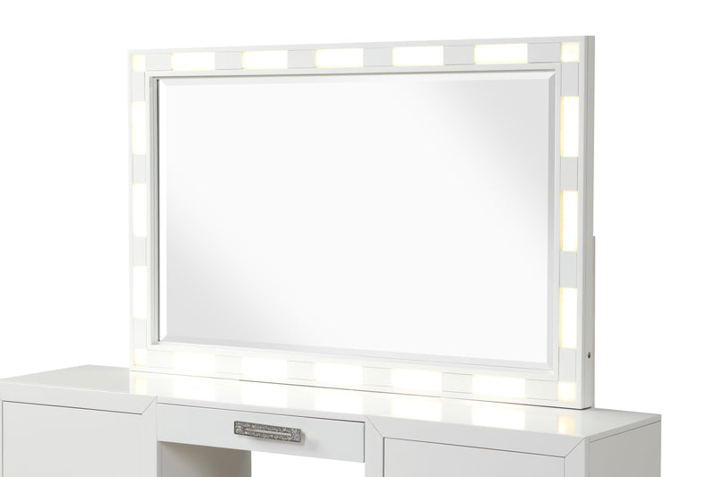 Galaxy Home Coco Milky White Dresser and Mirror