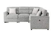 Global Furniture U9401 Nickel Sectional with 3 Pillows