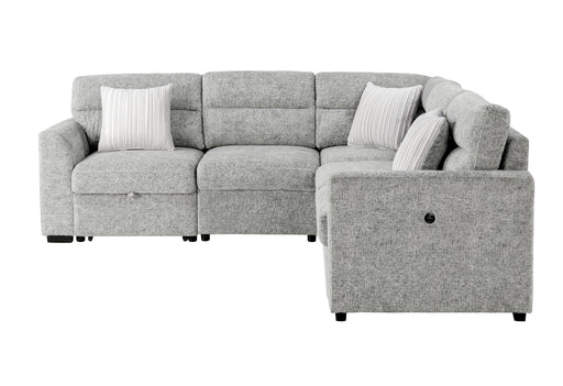 Global Furniture U9401 Nickel Sectional with 3 Pillows