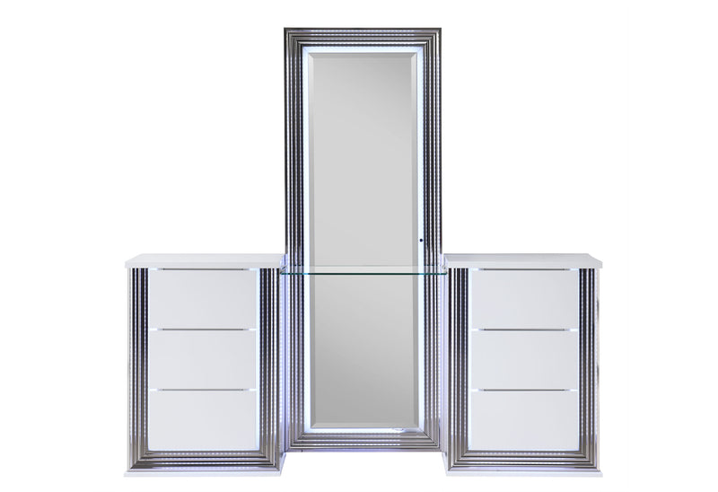 Global Furniture Ylime White Vanity with LED