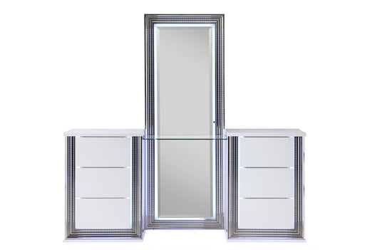 Global Furniture Ylime White Vanity with LED