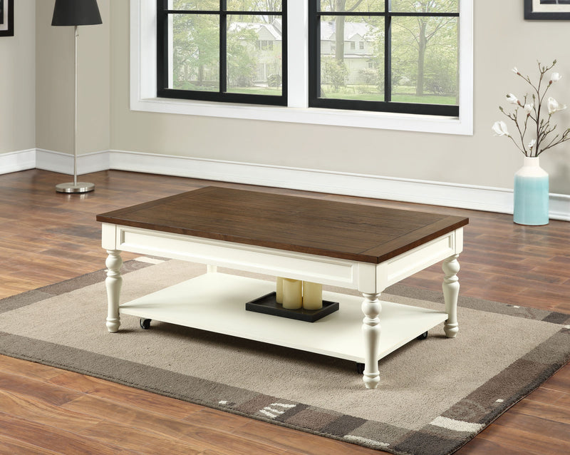 Steve Silver Joanna Ivory Mocha Coffee Table