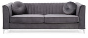 Glory Furniture Delray Black Velvet Microsuede Sofa