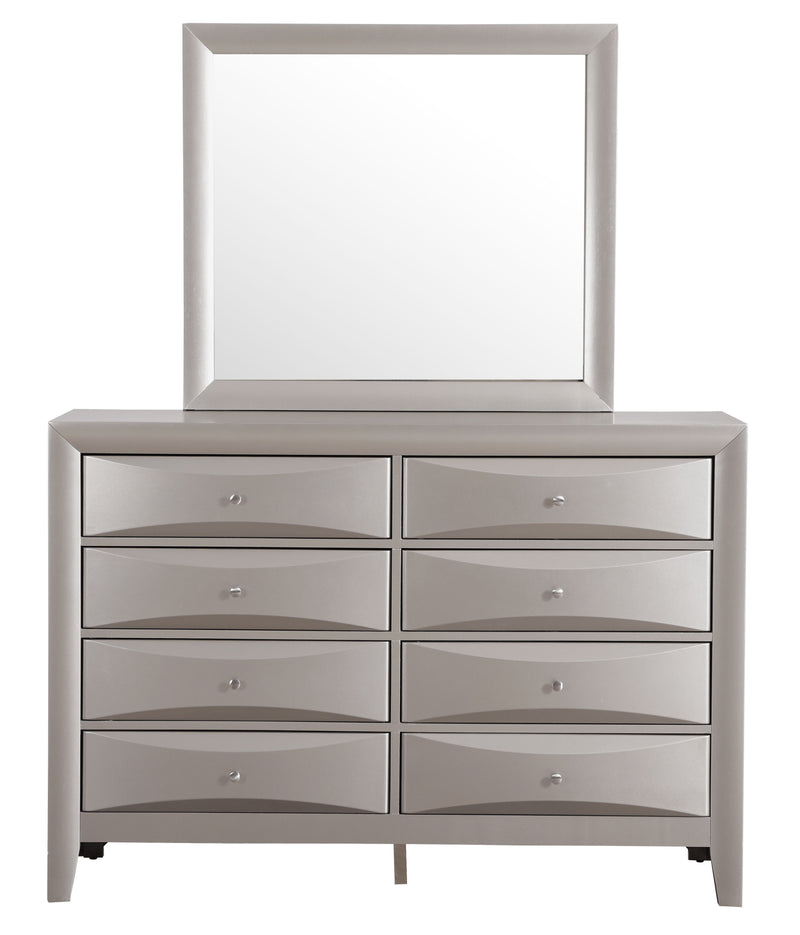 Glory Furniture Marilla Silver Champagne Dresser and Mirror
