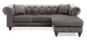 Glory Furniture Nola Dark Gray Velvet Reversible Sectional