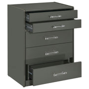 Coaster Furniture Danbury Grey High Gloss Makeup Vanity and Stool Set