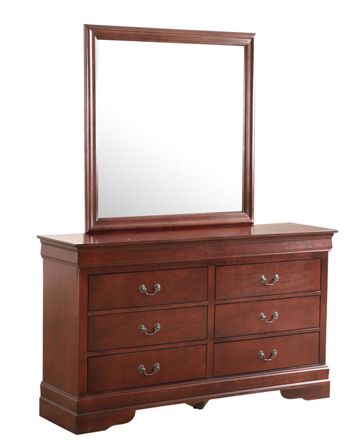 Glory Furniture Louis Phillipe Cherry Dresser and Mirror