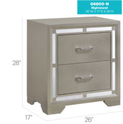 Glory Furniture Alana Silver Champagne Nightstand