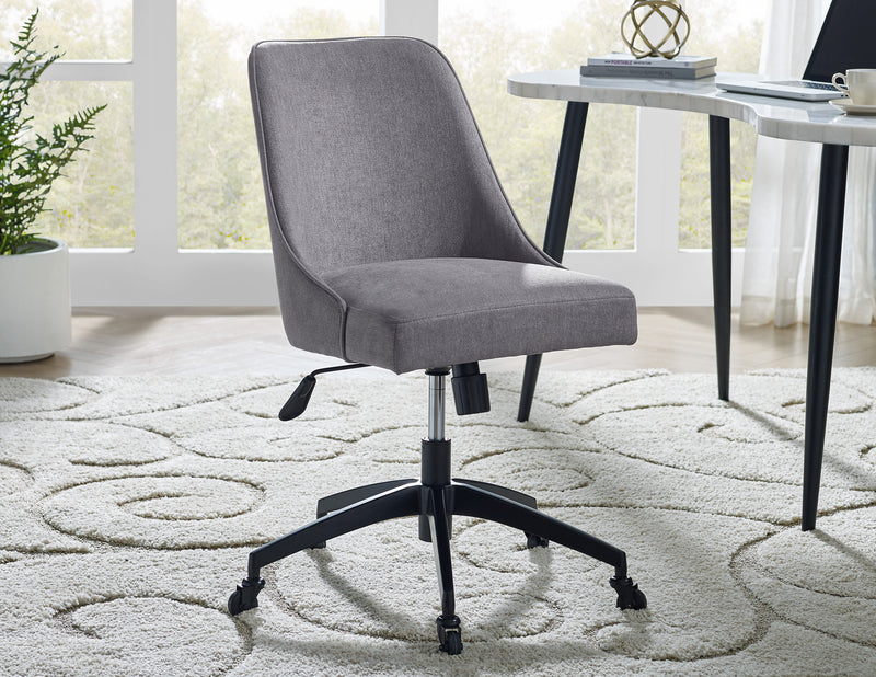 Steve Silver Kinsley Gray Swivel Upholstered Desk Chair