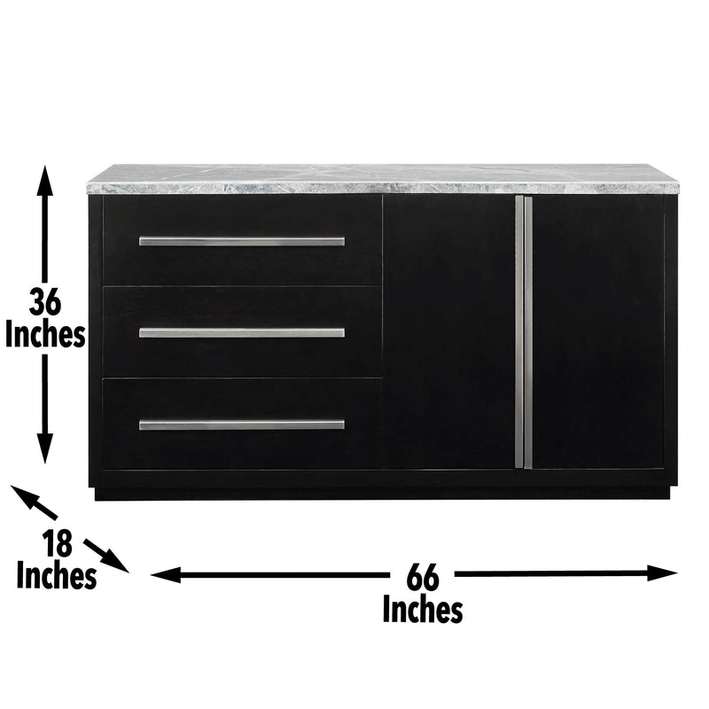 Steve Silver Camila White Marble Top Server
