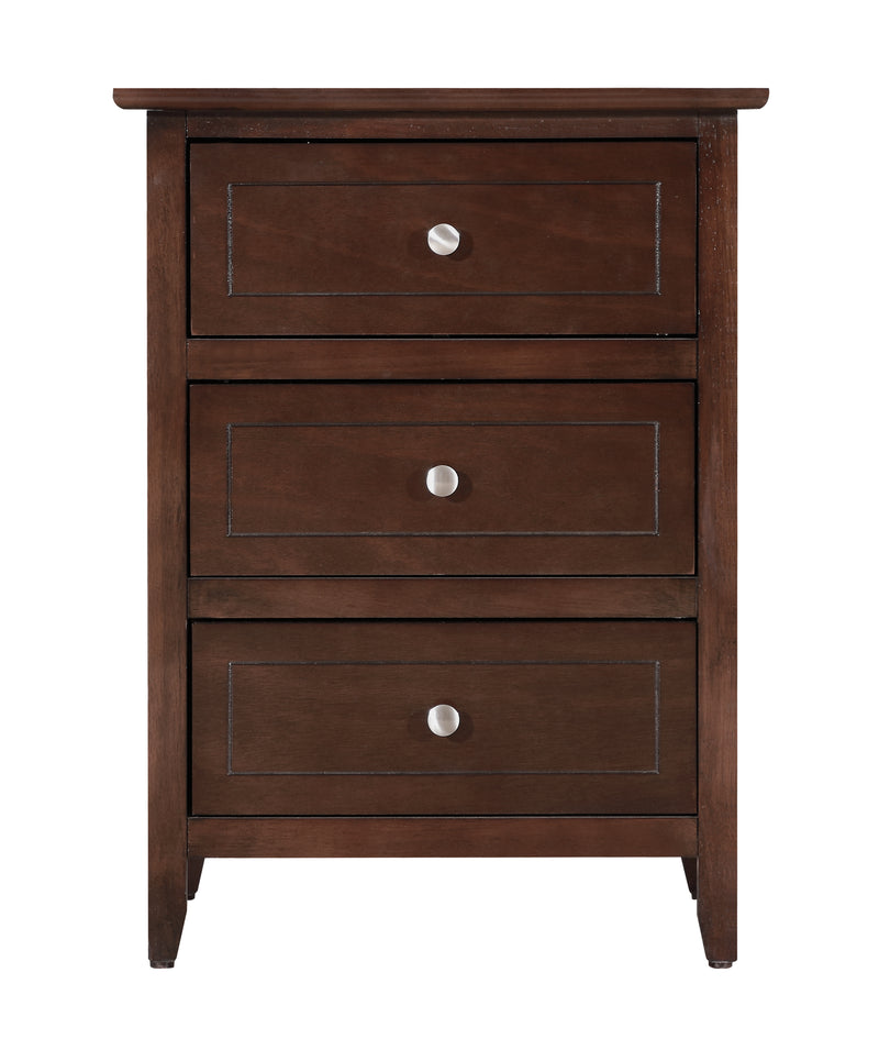 Glory Furniture Daniel Silver Champagne 3 Drawers Nightstand