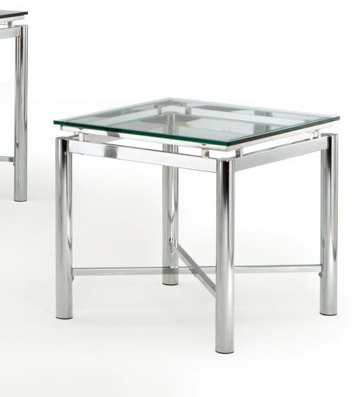Steve Silver Nova Silver Chrome End Table