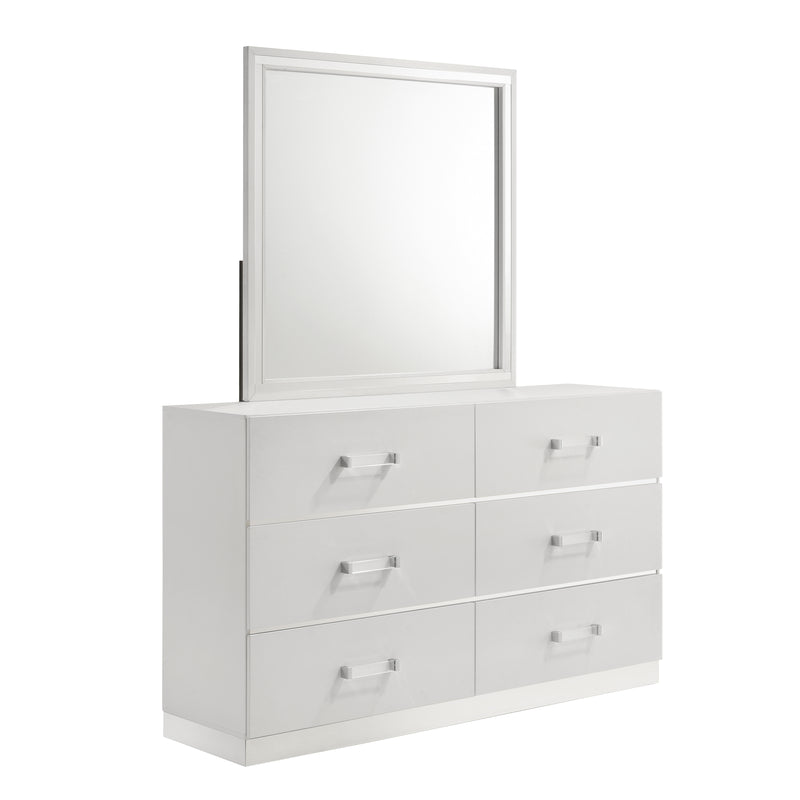 New Classic Furniture Europa White Dresser and Mirror
