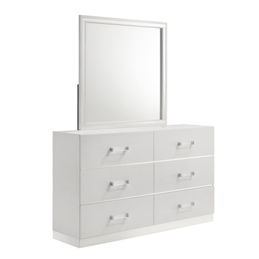 New Classic Furniture Europa White Dresser and Mirror