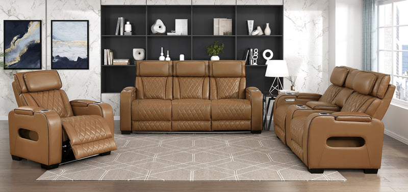 Home Elegance Fairway Brown Power 3pc Living Room Set