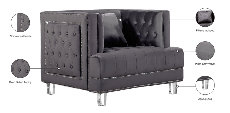 Meridian Furniture Lucas Black Velvet Chair