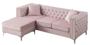 Glory Furniture Paige Gray Velvet Sofa Chaise