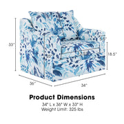 New Classic Furniture Sylvie Blue White Swivel Chair