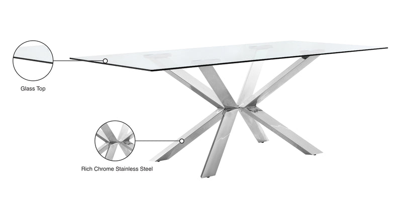 Meridian Furniture Juno Chrome Dining Table