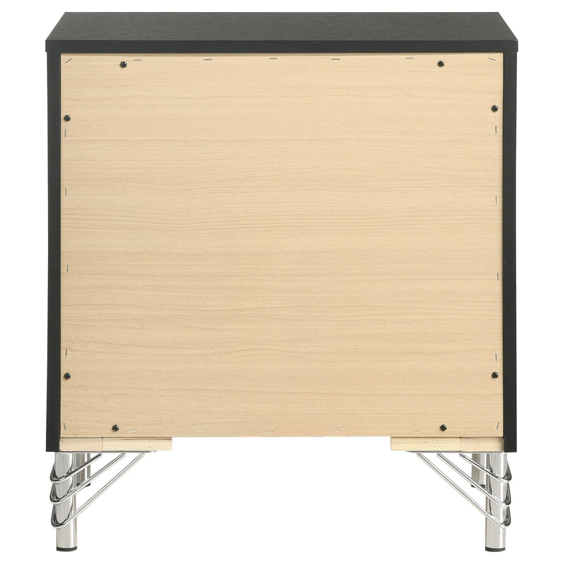 Coaster Furniture Lucia Black 2 Drawer Nightstand