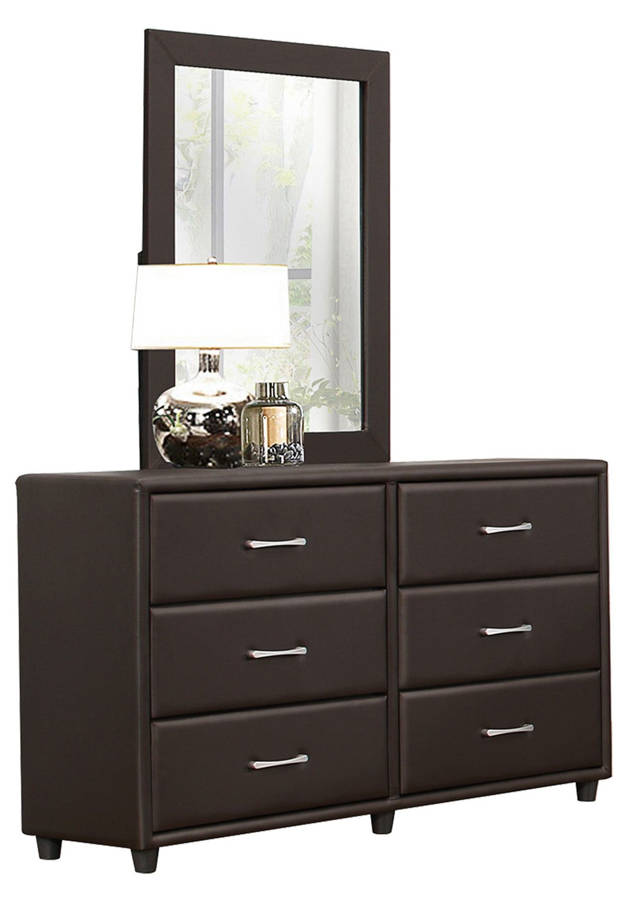 Home Elegance Lorenzi Dark Brown Dresser and Mirror