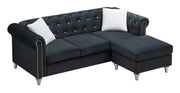 Glory Furniture Raisa Gray Velvet Sofa Chaise