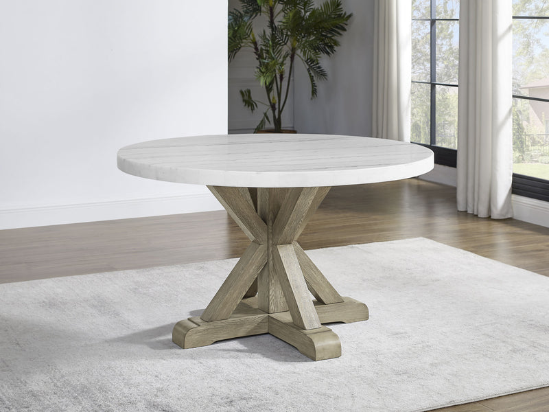 Steve Silver Carena White Round Dining Table