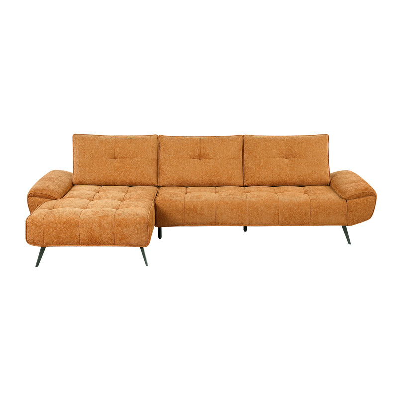 Home Elegance Dominic Orange 2pc Sectional with Left Chaise