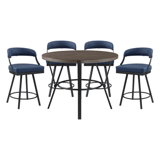 Home Elegance Crowley Black Blue 5pc Dining Room Set