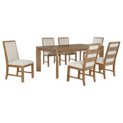 Coaster Furniture Bruner Natural Brown 7pc Dining Room Set