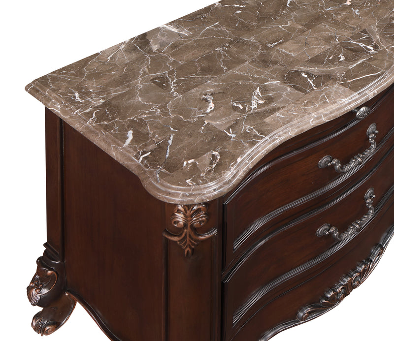 New Classic Furniture Constantine Cherry Nightstand with Marble Top