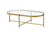 Acme Furniture Charrot Clear Gold 3pc Coffee Table Set