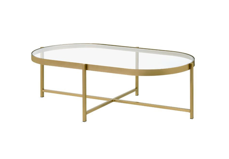 Acme Furniture Charrot Clear Gold 3pc Coffee Table Set