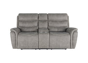 New Classic Furniture Kamari Gray Console Loveseat with Dual Recliners