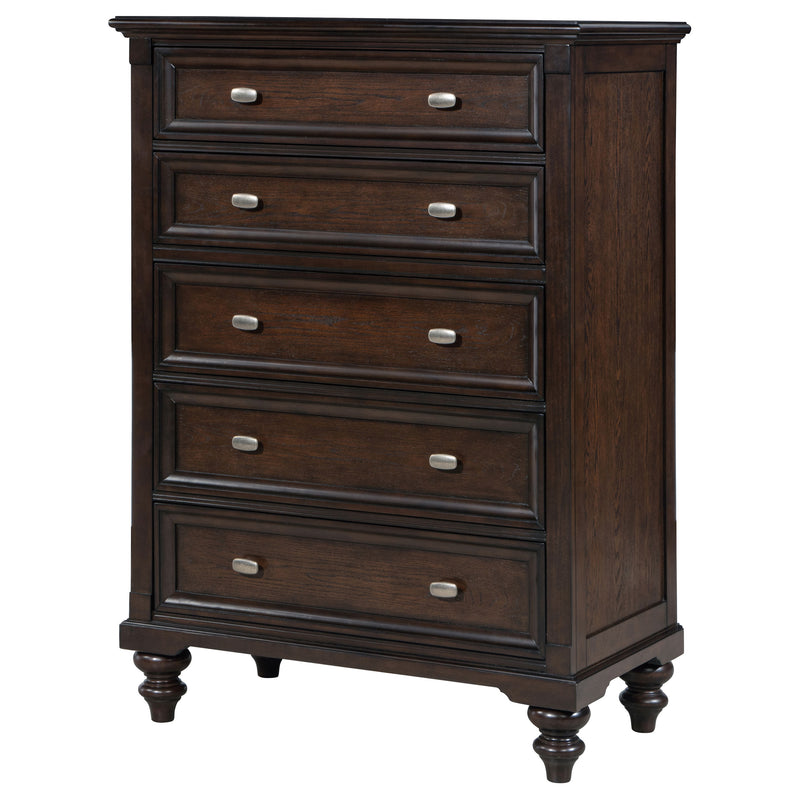 Coaster Furniture Andover Dark Oak Brown 5 Drawer Chest