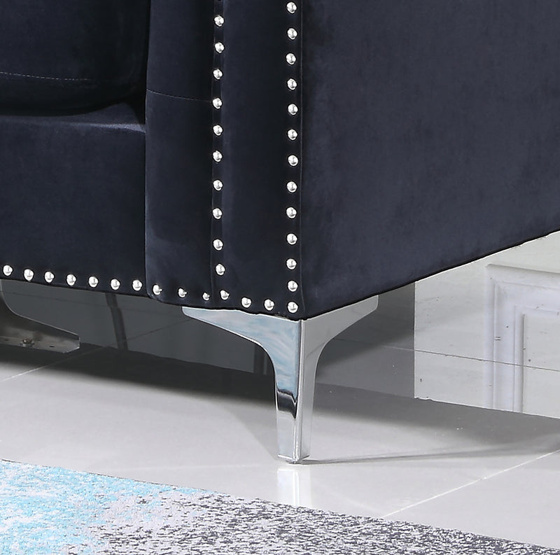 Glory Furniture Pompano Dark Gray Velvet Loveseat