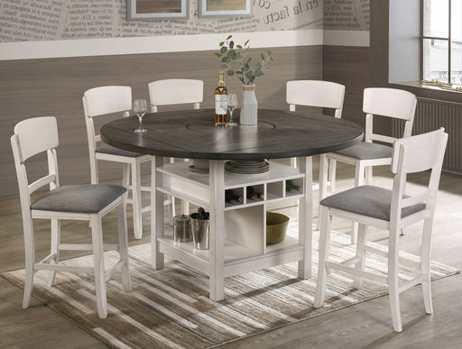 Crown Mark Conner Chalk Grey 7pc Counter Height Set