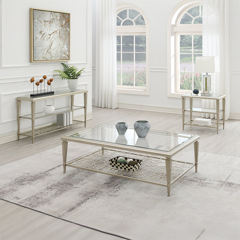 Acme Furniture Zaba Champagne Rectangle Coffee Table