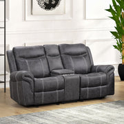 Acme Furniture Zubaida Dark Gray Power Motion Loveseat with Console