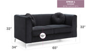 Glory Furniture Delray Black Velvet Microsuede Loveseat