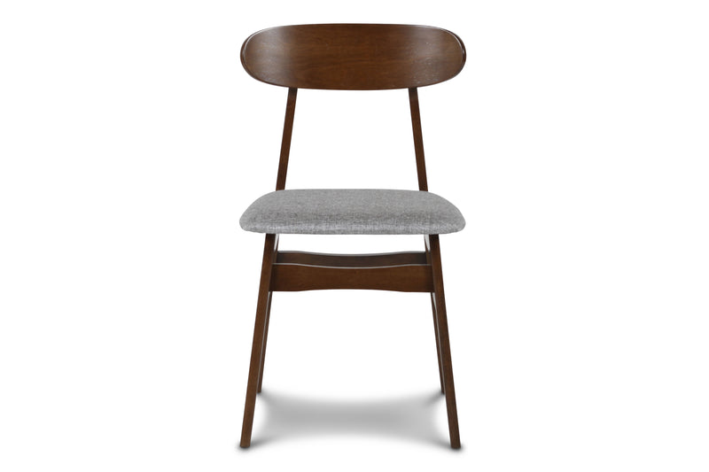 2 New Classic Furniture Morocco Walnut Dark Gray Dining Chairs