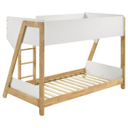 Coaster Furniture Wyatt White Natural Brown Twin Over Twin Bunk Bed