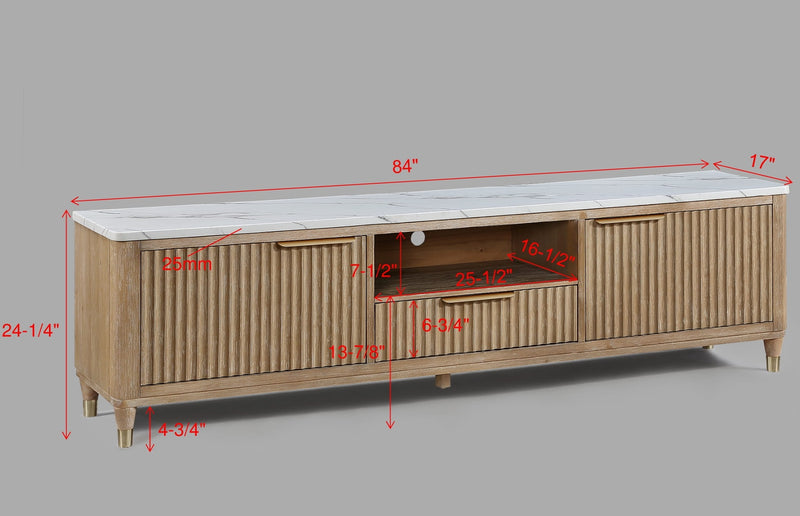 Crown Mark Kara Cerused Natural TV Stand